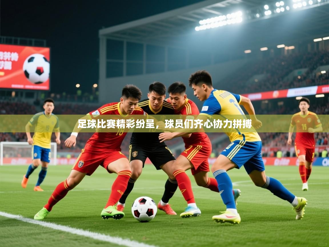 足球比赛精彩纷呈，球员们齐心协力拼搏